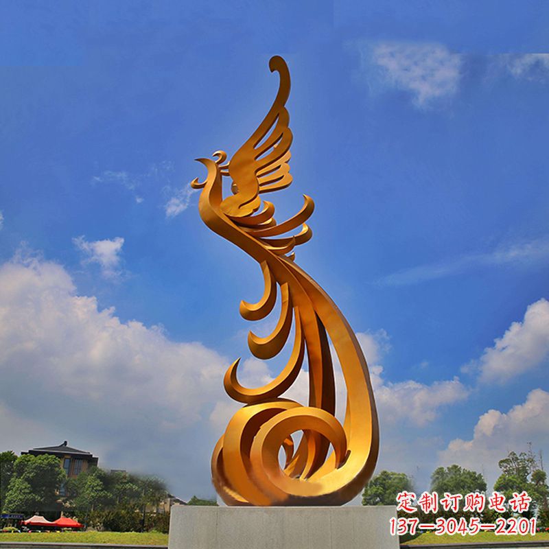大连精美凤凰不锈钢雕塑