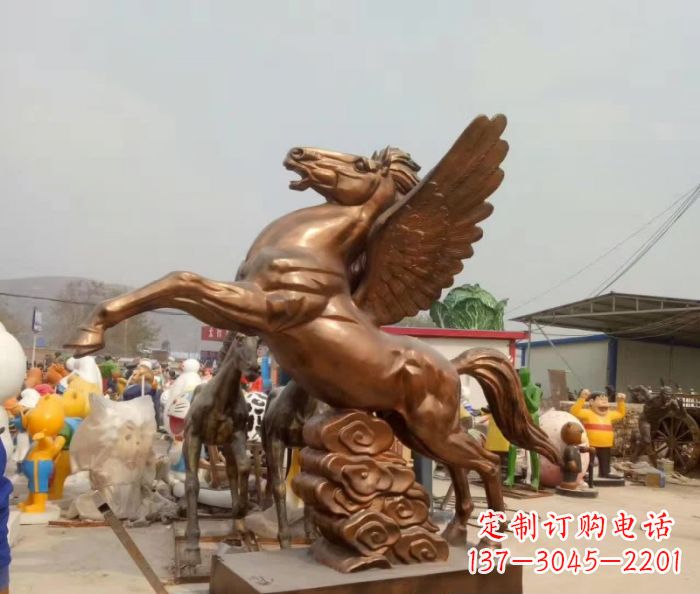 大连广场飞马铜雕,精美绝伦