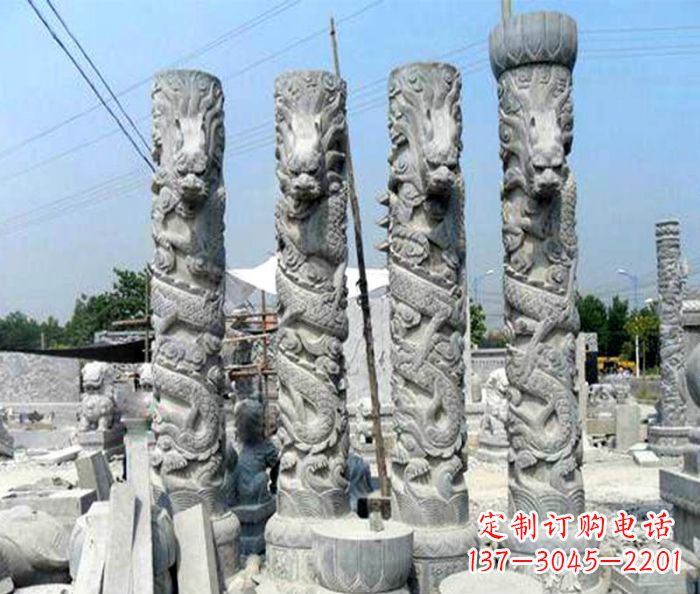 大连浩大神秘的龙柱石雕