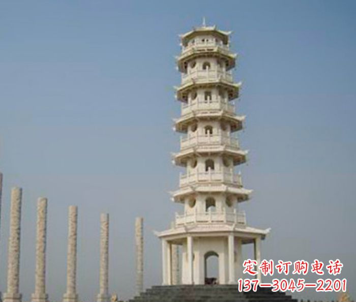 大连广场景观多层宝塔石雕 (2)