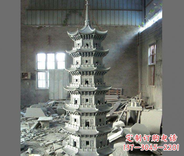 大连广场景观多层宝塔石雕