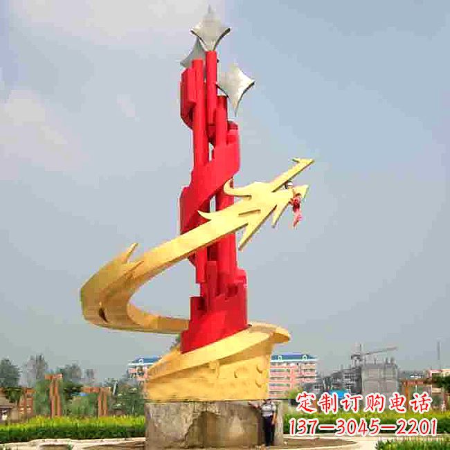 大连中领雕塑出品的活力龙形不锈钢雕塑