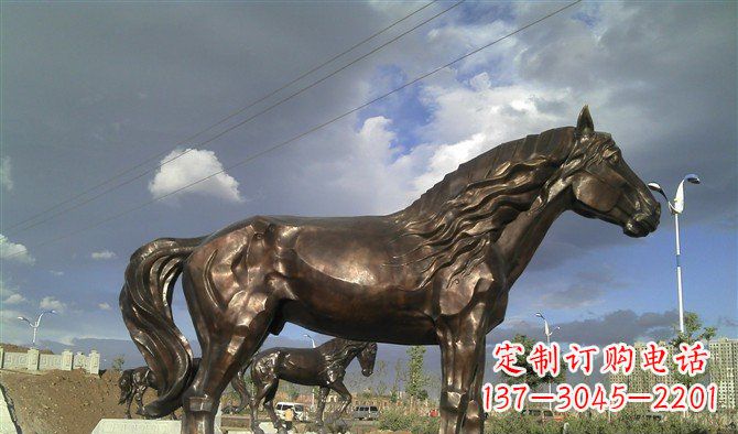 大连广场马动物铜雕 (2)