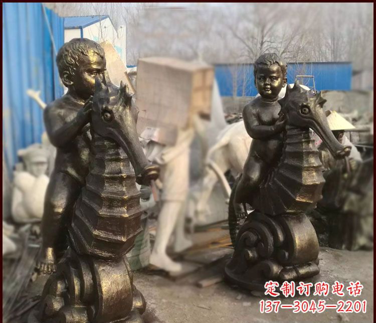 大连海马公园景观铜雕