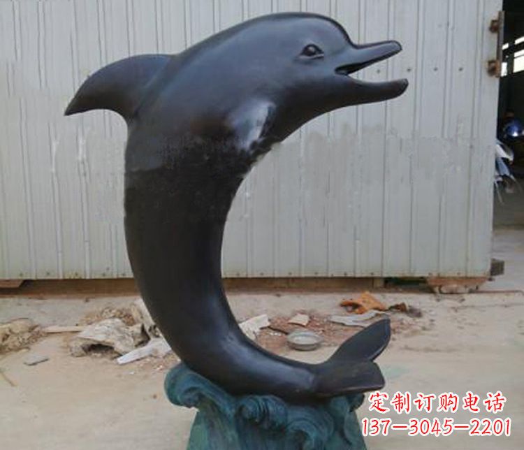 大连一群海豚成就美丽的海洋动物喷泉铜雕塑