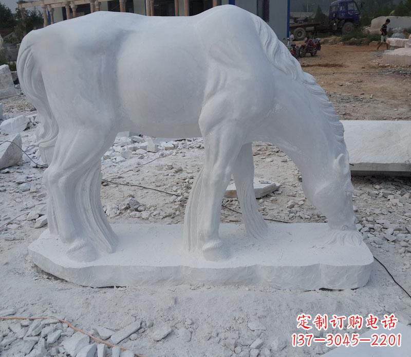 大连汉白玉动物马