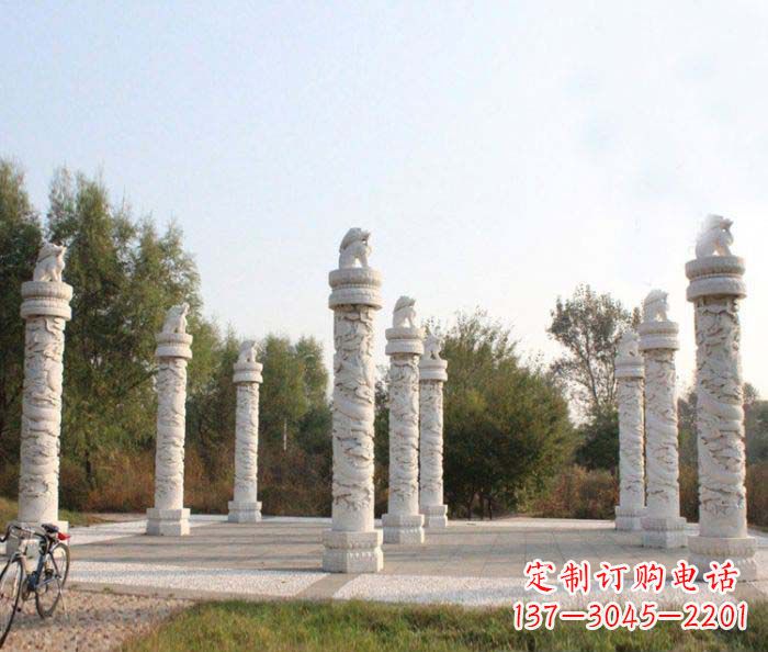 大连汉白玉龙柱广场文化柱石雕