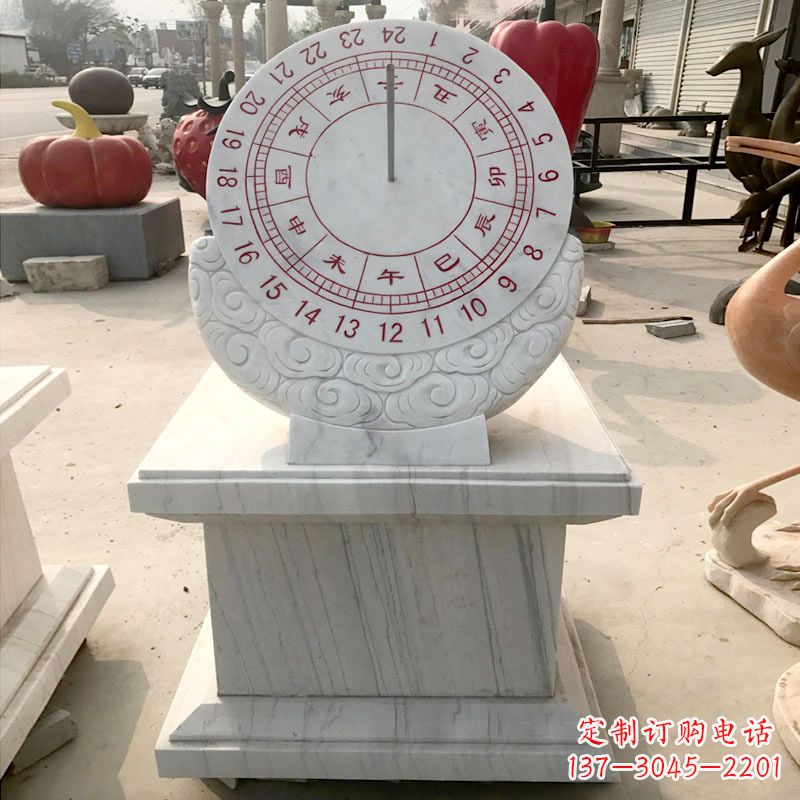 大连精美汉白玉日晷石雕,给您带来精致的收藏价值