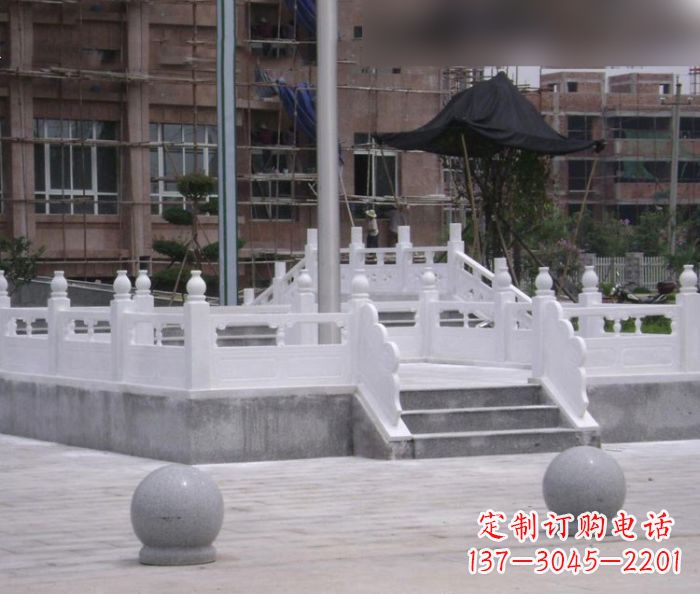 大连汉白玉校园升旗台石雕