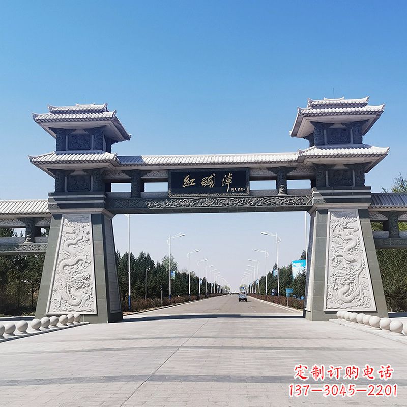 大连红碱淖景区石雕汉阙大门