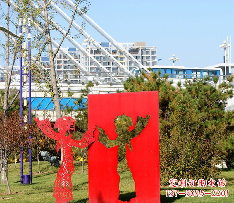 大连全新设计：不锈钢皮影戏雕塑