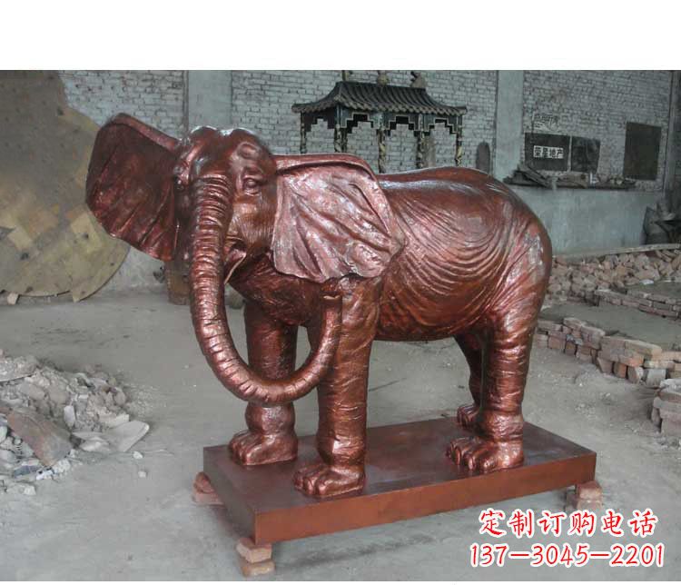 大连户外大象动物铜雕塑