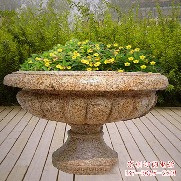 大连花岗岩欧式园林花盆雕塑