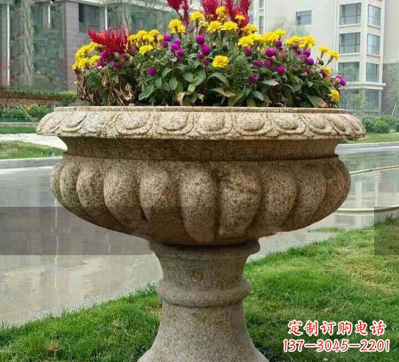 大连花岗岩小区花盆石雕，精美绝伦