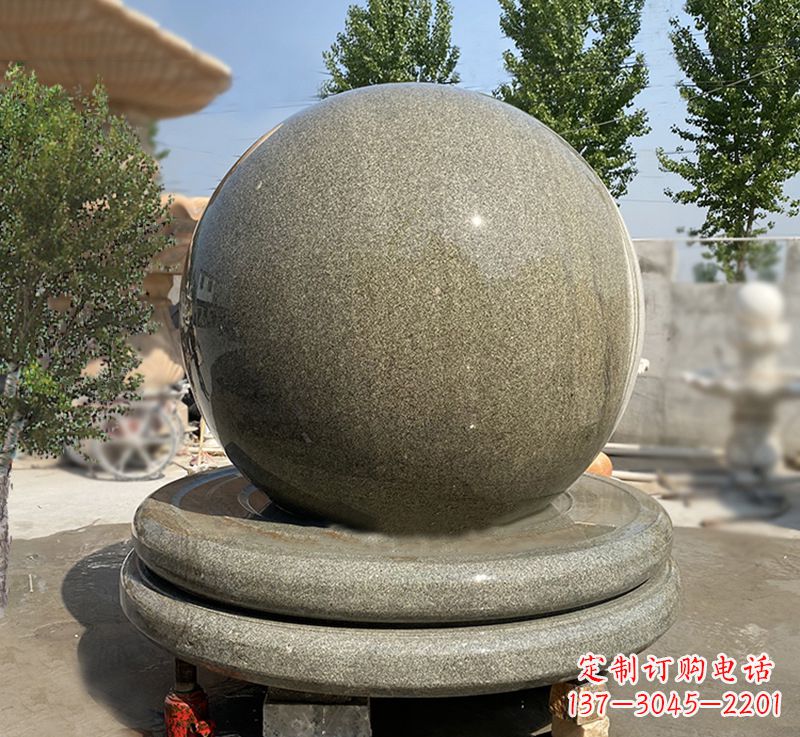 大连品质保障黄锈石风水球雕塑