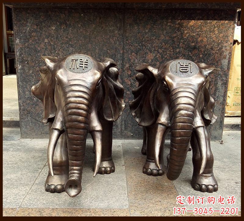 大连吉祥大象铜雕222