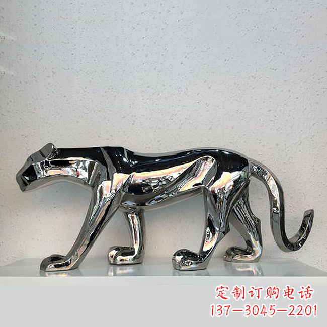 大连杰出的不锈钢金钱豹雕塑