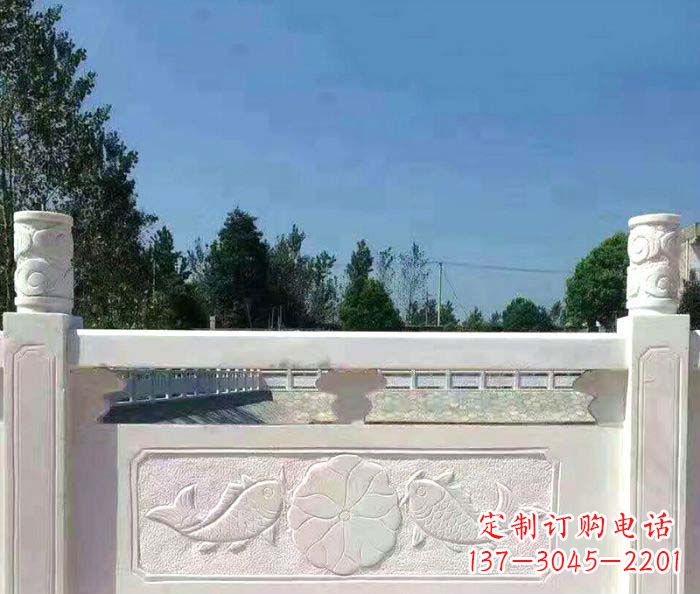 大连精美汉白玉石浮雕栏板