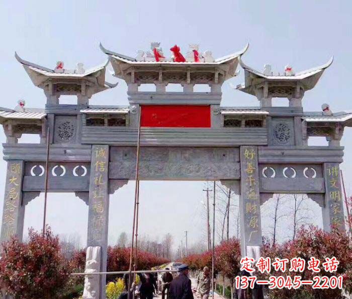 大连传承经典,尊崇古风:牌坊石雕