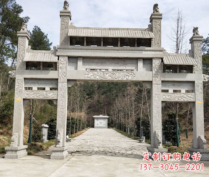 大连中领雕塑定制牌坊石雕