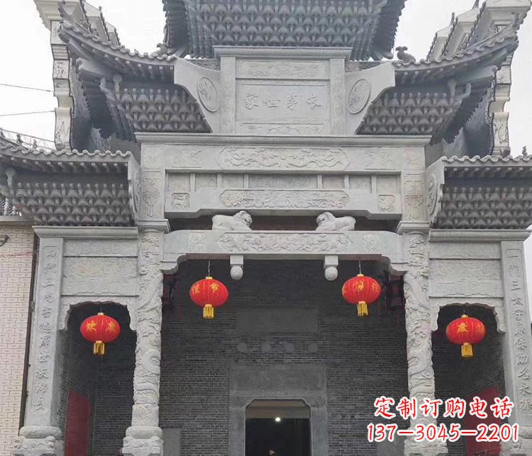 大连中领雕塑:专业定制牌坊石雕
