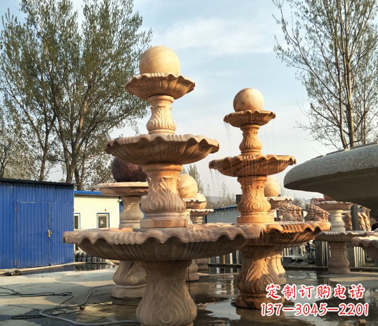 大连古典九龙喷泉雕塑,可观赏九龙戏珠石