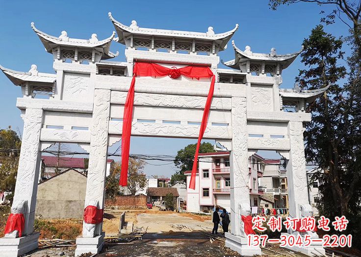 大连九襄石雕牌坊:专业定制精美牌坊雕塑