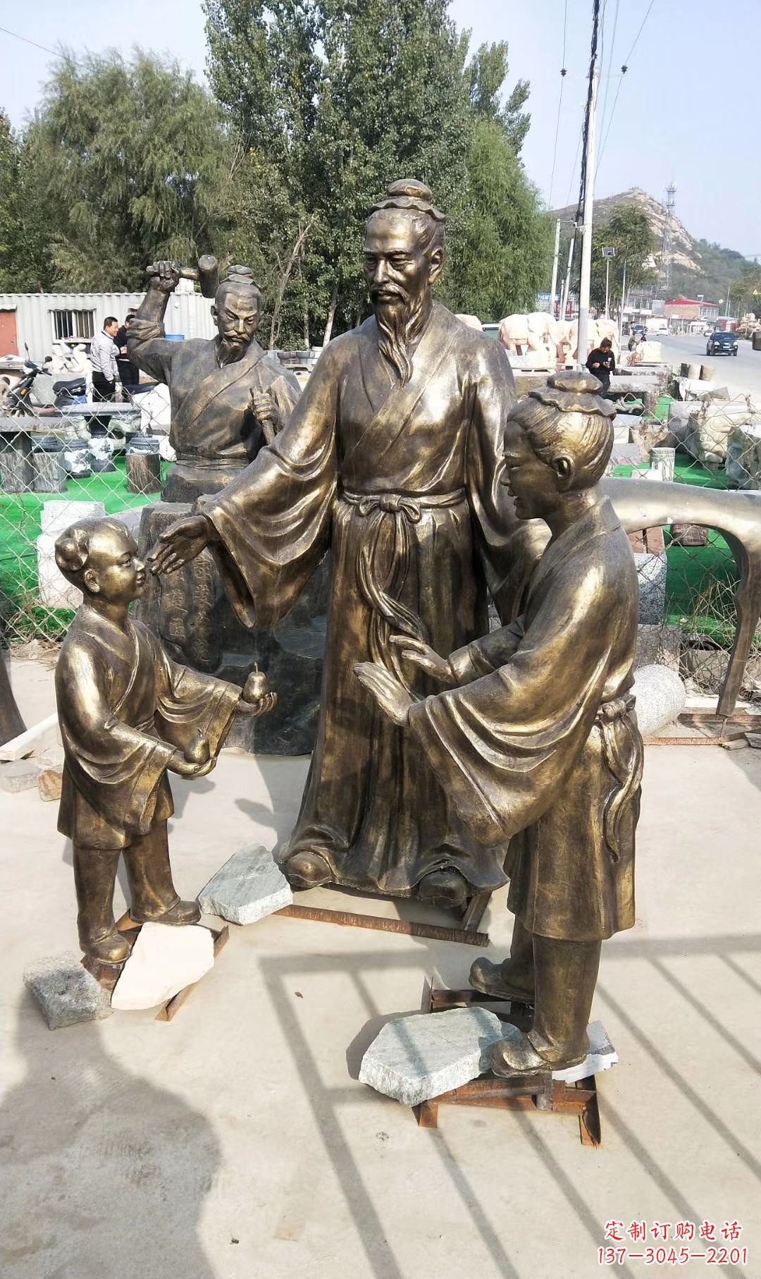 大连孔融让梨人物雕塑,传承名家之美