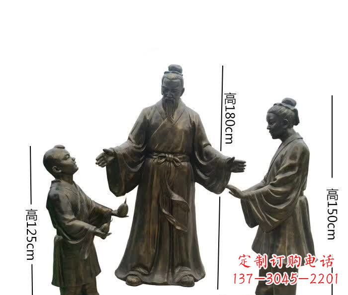 大连经典传承,孔融让梨人物铜雕