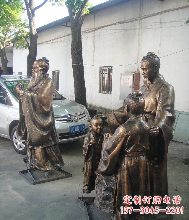 大连孔融让梨校园景观铜雕