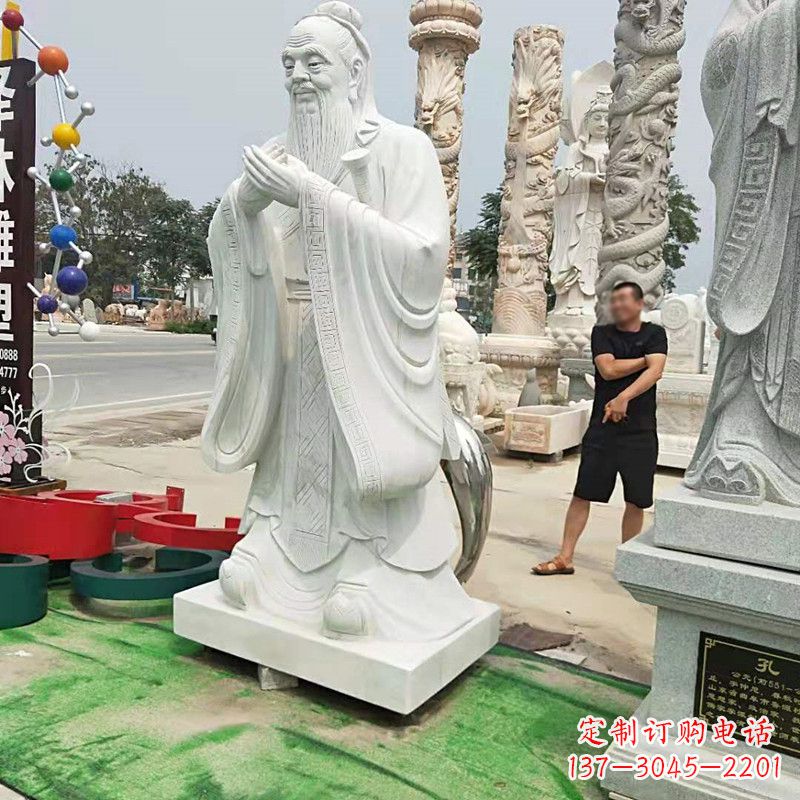 大连重庆中领雕塑打造孔子石雕像--传承传统文化