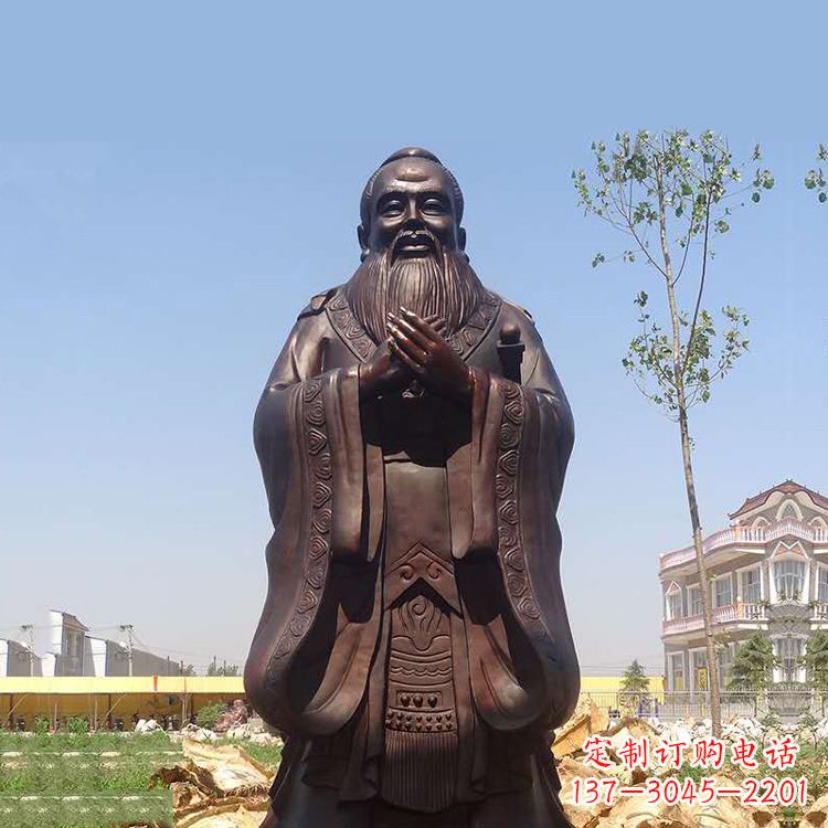 大连孔子铜雕塑
