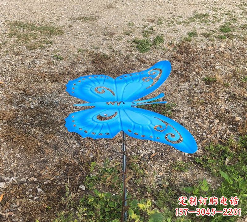 大连蓝色不锈钢铁艺蝴蝶插件