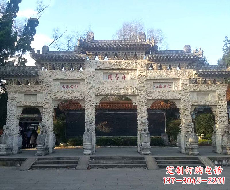 大连传承石雕牌坊楼,领雕塑带来您极致定制