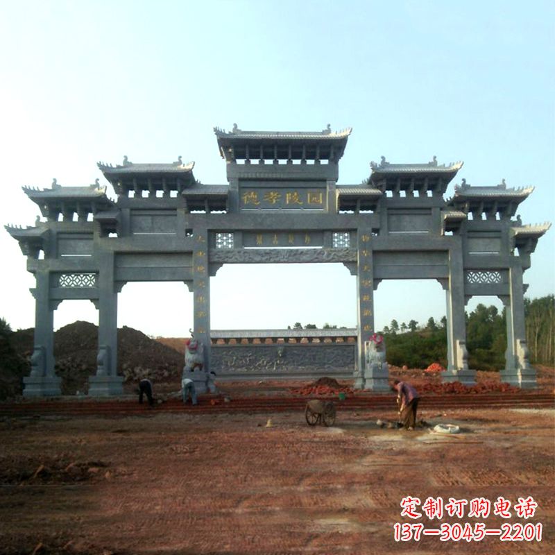 大连陵园五门石牌坊雕塑