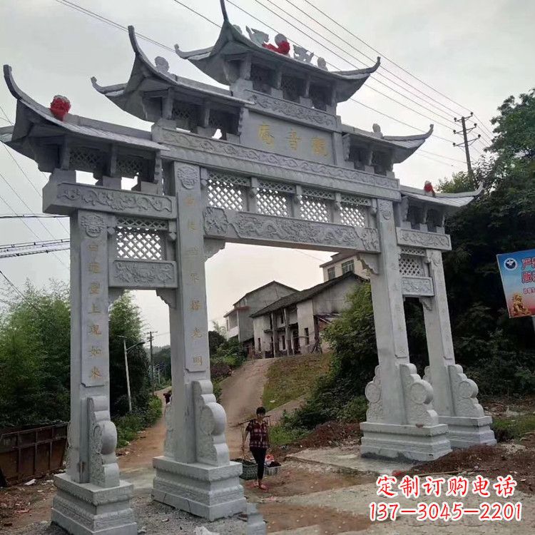 大连领雕塑-专业的石牌坊雕塑定制