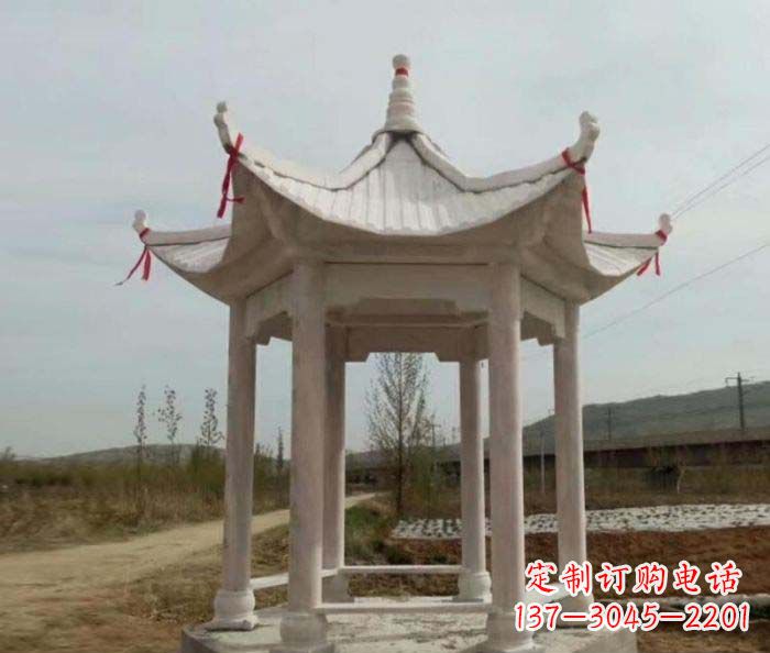 大连六角石雕凉亭 (2)