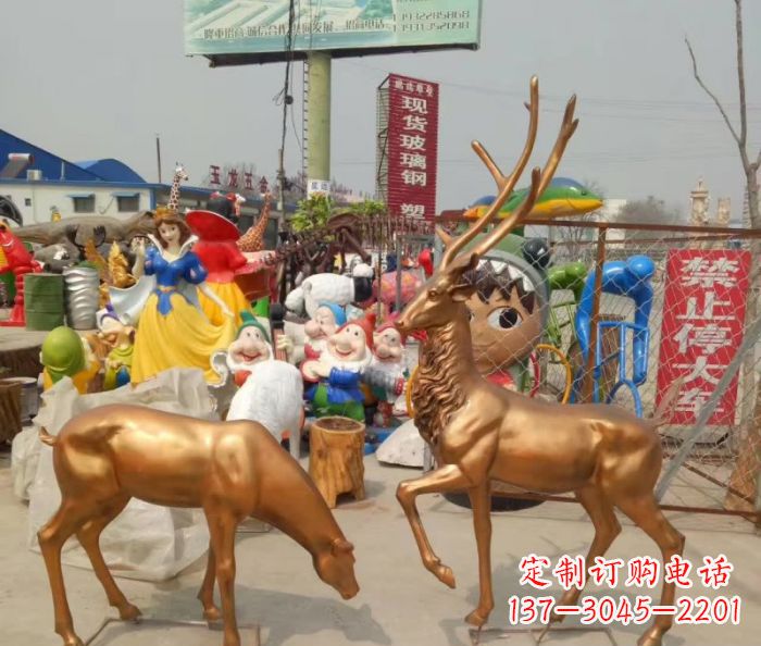 大连优雅经典，中领雕塑鹿铜雕塑