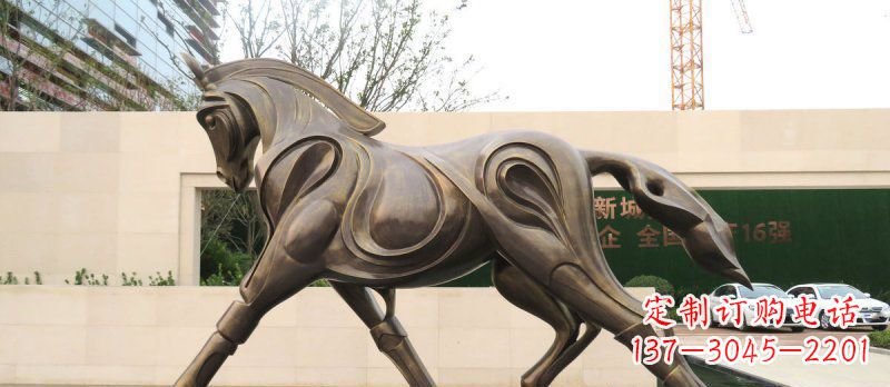 大连马动物铜雕塑
