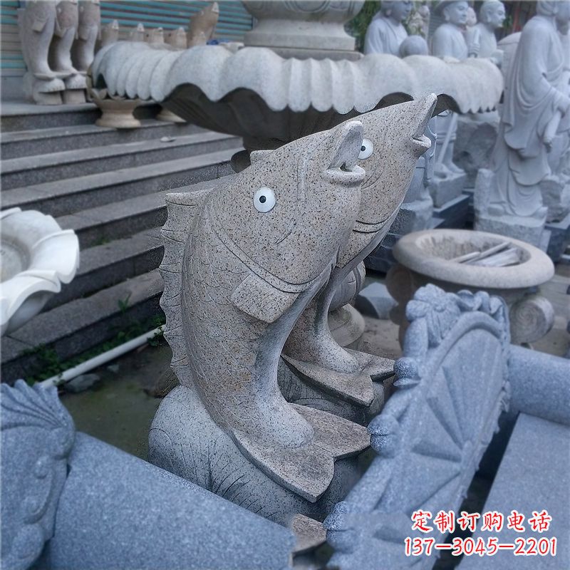 大连喷水鱼雕塑-园林水景动物喷泉