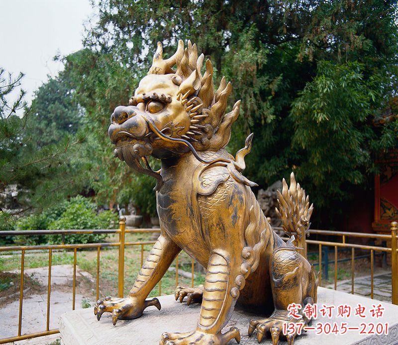 大连精美雕刻，令人叹为观止的麒麟铸铜雕塑