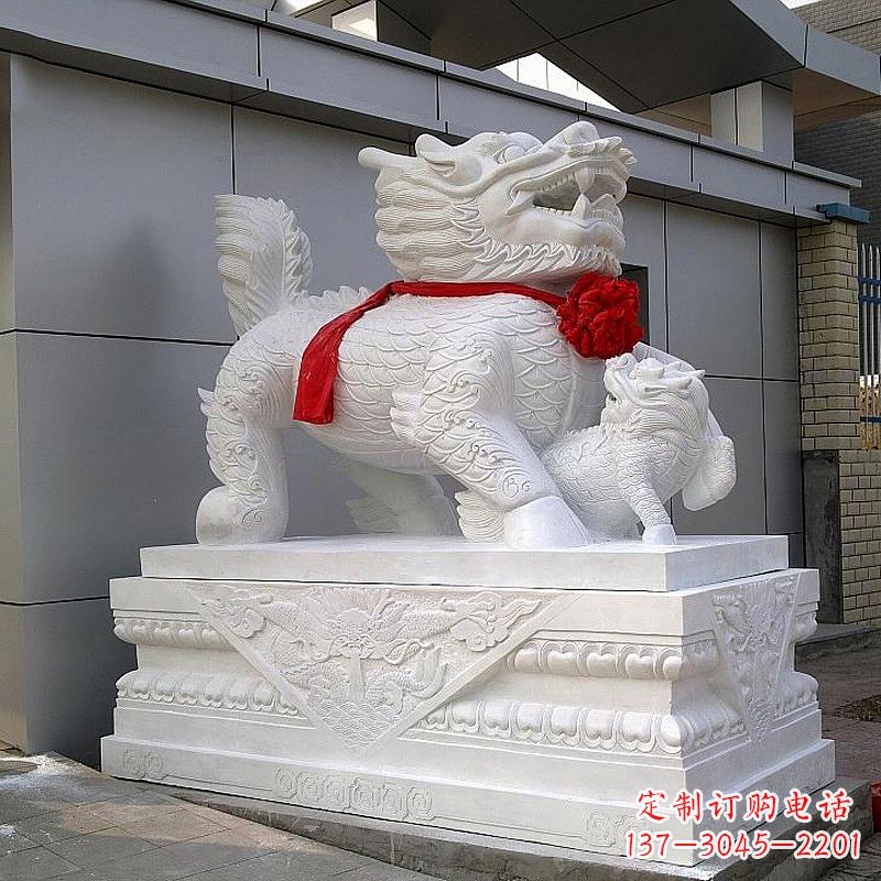 大连超精美的中国麒麟石雕