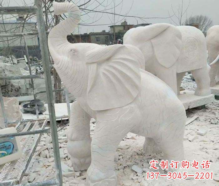 大连企业景观招财大象石雕