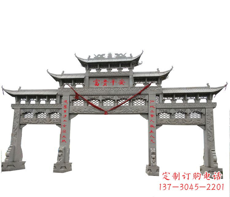 大连三门牌坊石雕：让您的空间增添宁静优雅