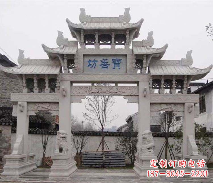 大连领雕塑:精美石牌坊石雕艺术品