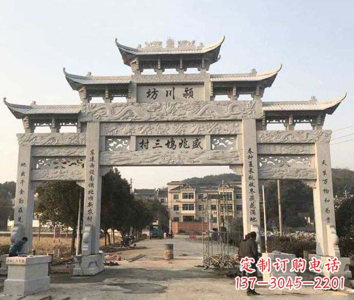 大连特色大理石牌坊雕塑