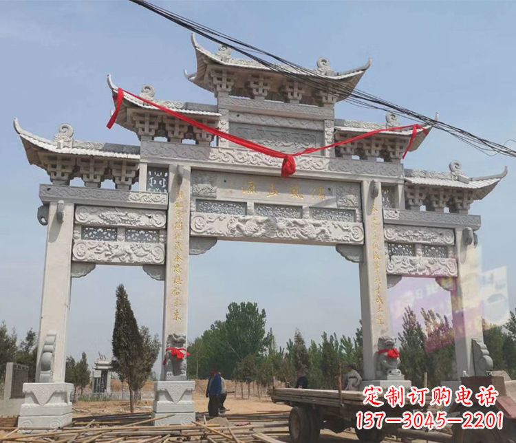 大连中领雕塑-大理石牌坊石雕