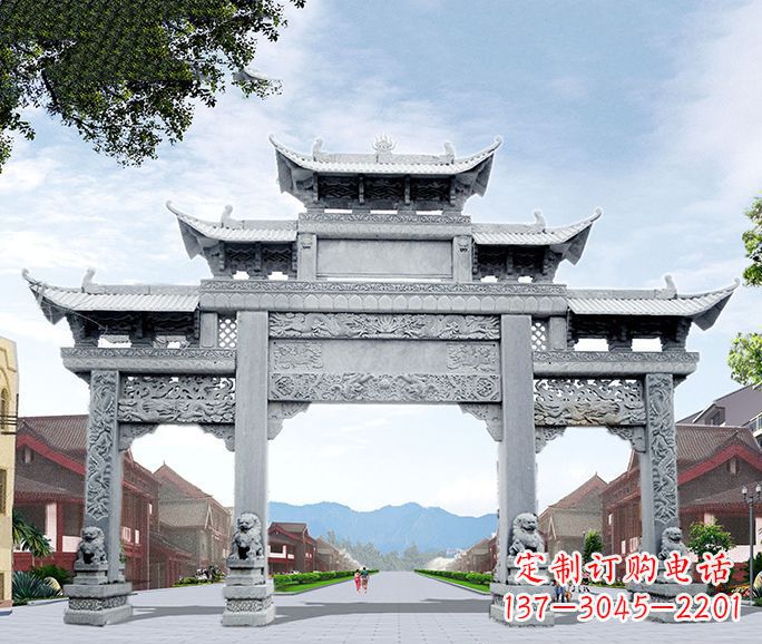 大连高品质牌坊石雕,为您量身定制