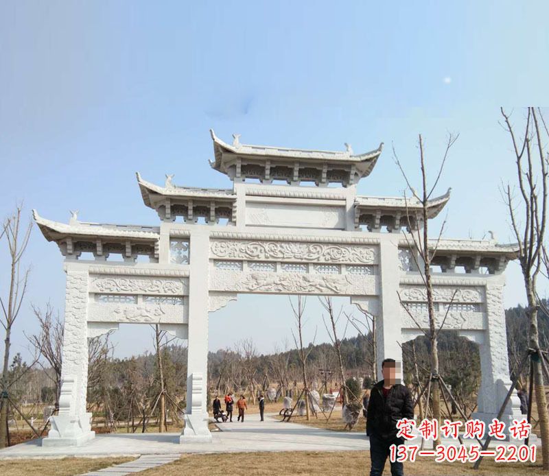 大连中领雕塑-牌坊石雕精美无比