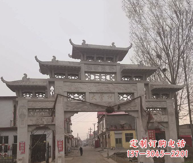大连精美牌坊石雕,定制精美属于您的雕塑